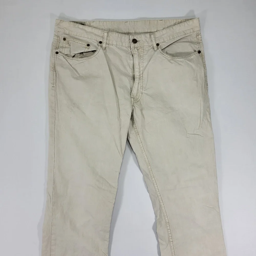 Polo Ralph Lauren Men's‎ Beige Jean Pants Varick Slim Striaght Size 36 x 32
